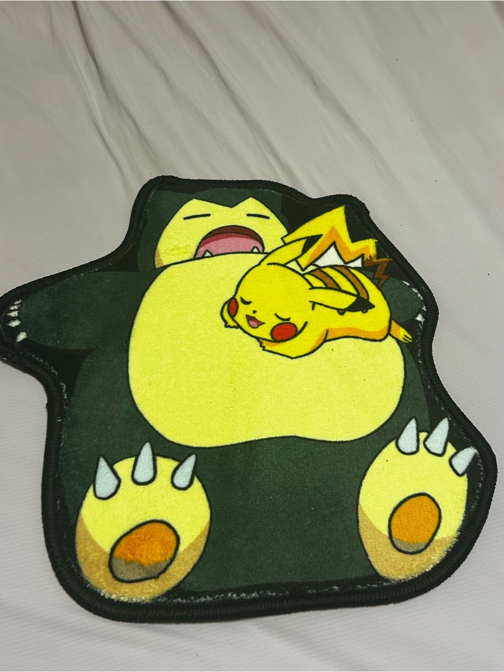 Pokémon Snorlax & Pikachu Plush Mat - Yellow and Black
